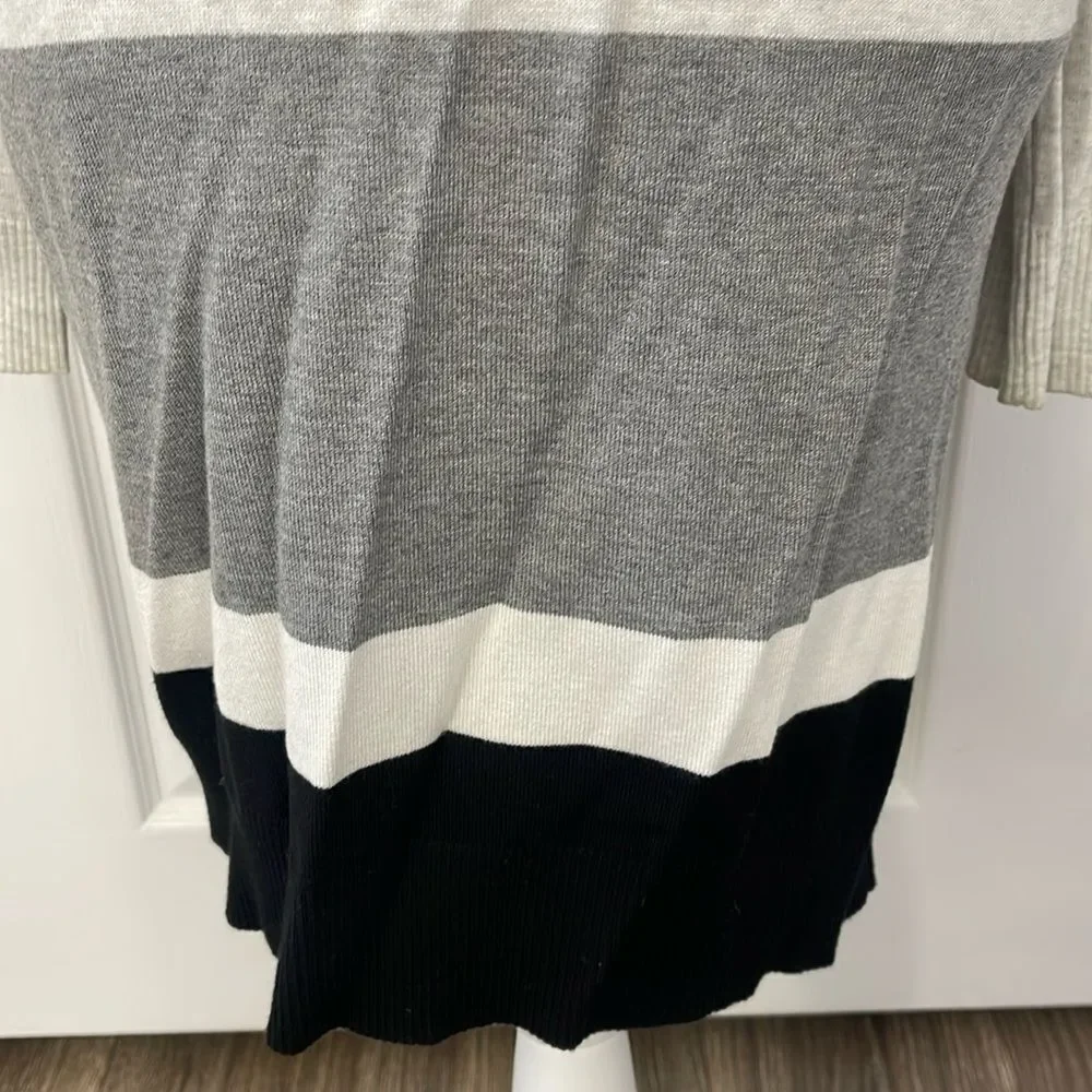 Open Colorblock Charcoal Grey/Light Grey/black Cardigan